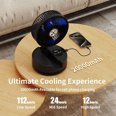 Socool Fan 20000mah Super Wind 휴대용 팬 원격 제어 실내 및 실외 캠핑 팬 스트레치 가능한 조정 9th 속도 8 시간 타이밍 USB 비상 전원 공급 장치 접이식 팬