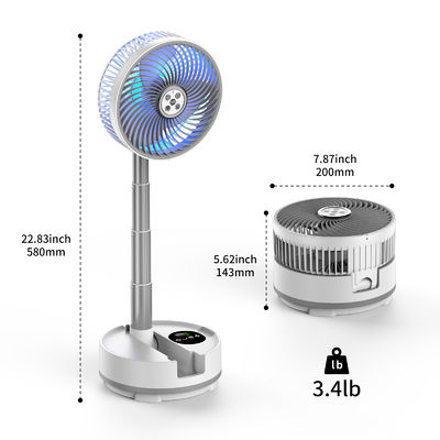Socool Fan 2000MAH 9th Speed ​​Color Screen 8H 타이밍 접이식 팬 USB 비상 전원 공급 장치 충전 유형 C LED 조정 가능한 테이블 팬