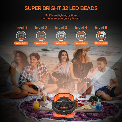 Socool Fan 40000mah 5 속도 휴대용 캠핑 팬 레벨 ABS 바디 실리콘 재킷 망간 스틸 후크 및 브래킷과 충전식 팬