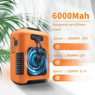 소쿨 팬 6000mAh 다재다능 개인 팬 기능 LED 라이트 및 다기능 허리 팬